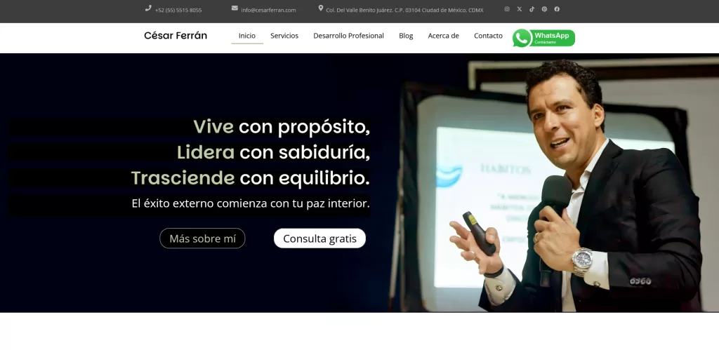 Soy César Ferrán, ingeniero, psicólogo y MBA con más de 20 años de experiencia en el desarrollo humano.