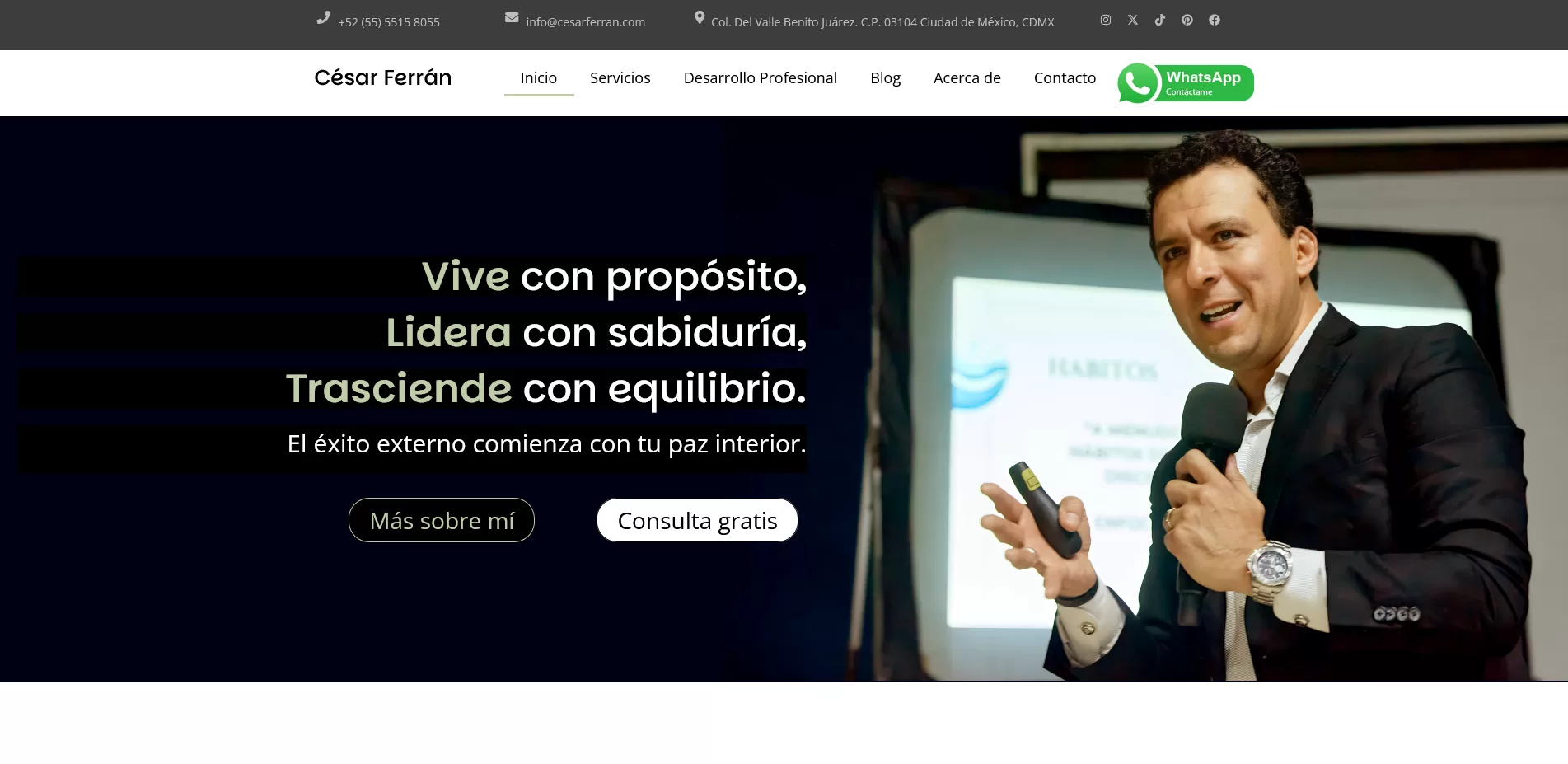 Soy César Ferrán, ingeniero, psicólogo y MBA con más de 20 años de experiencia en el desarrollo humano.