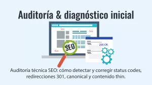 Auditoría técnica SEO: cómo detectar y corregir status codes, redirecciones 301, canonical y contenido thin.